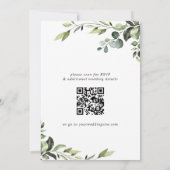 Elegant Eucalyptus Waterverf Greenery Wedding Kaart (Achterkant)