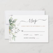 Elegant Eucalyptus Waterverf Greenery Wedding RSVP Kaartje (Voorkant)