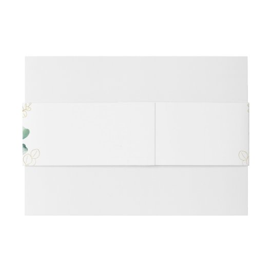 Elegant Eucalyptus Waterverf Greenery Wedding Uitnodigingen Wikkel (Achterkant Voorbeeld)