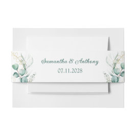 Elegant Eucalyptus Waterverf Greenery Wedding Uitnodigingen Wikkel