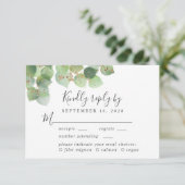 Elegant Eucalyptus Waterverf Maalkeuze Weddenschap RSVP Kaartje (Staand voorkant)