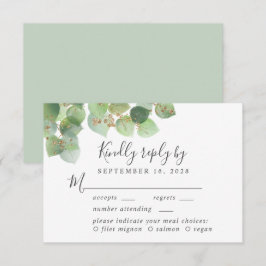 Elegant Eucalyptus Waterverf Maalkeuze Weddenschap RSVP Kaartje