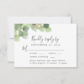 Elegant Eucalyptus Waterverf Maalkeuze Weddenschap RSVP Kaartje (Voorkant)