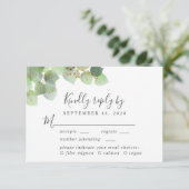 Elegant Eucalyptus Waterverf Maalkeuze Weddenschap RSVP Kaartje (Staand voorkant)