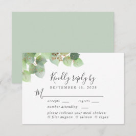 Elegant Eucalyptus Waterverf Maalkeuze Weddenschap RSVP Kaartje