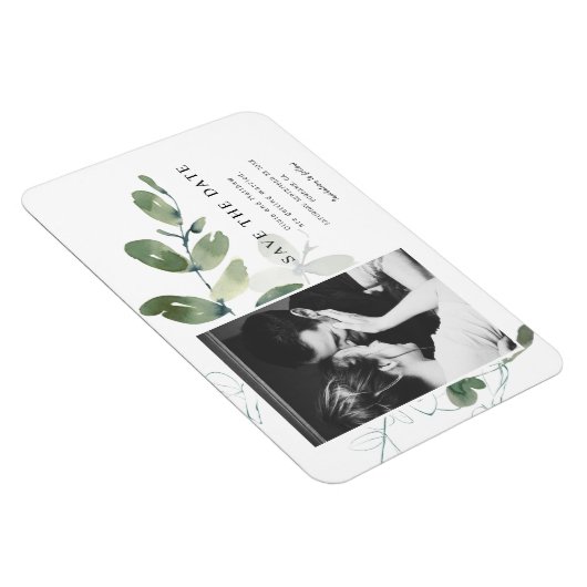 Elegant Eucalyptus Waterverf Opslaan Datum Magneet (Rechterzijde)