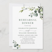 Elegant Eucalyptus Waterverf REHEARSAL DINNER Kaart (Voorkant)