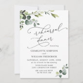 Elegant Eucalyptus Waterverf REHEARSAL DINNER Kaart (Voorkant)