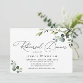 Elegant Eucalyptus Waterverf REHEARSAL DINNER Kaart (Staand voorkant)