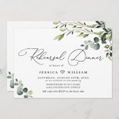 Elegant Eucalyptus Waterverf REHEARSAL DINNER Kaart (Voorkant / Achterkant)