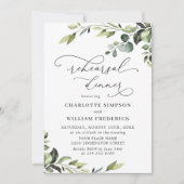 Elegant Eucalyptus Waterverf REHEARSAL DINNER Kaart (Voorkant)
