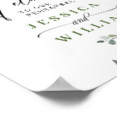 Elegant Eucalyptus Waterverf repetitie Dinner Pos Poster (Hoek)