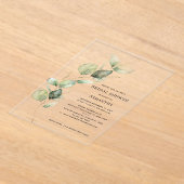 Elegant Eucalyptus Waterverf Vrijgezellenfeest Acryl Uitnodigingen (Laagn)