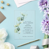 Elegant Eucalyptus Waterverf Vrijgezellenfeest Acryl Uitnodigingen (Insitu (Huwelijk))