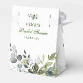 Elegant Eucalyptus Waterverf Vrijgezellenfeest Bedankdoosjes (Achterkant)