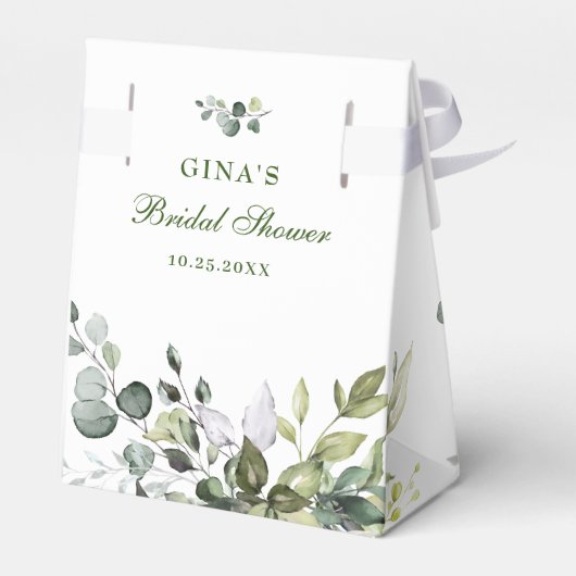 Elegant Eucalyptus Waterverf Vrijgezellenfeest Bedankdoosjes (Achterkant)