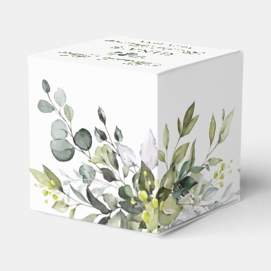 Elegant Eucalyptus Waterverf Vrijgezellenfeest Bedankdoosjes (Achterkant)