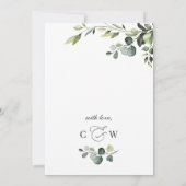 Elegant Eucalyptus Waterverf Vrijgezellenfeest Kaart (Achterkant)