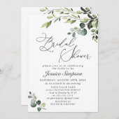 Elegant Eucalyptus Waterverf Vrijgezellenfeest Kaart (Voorkant / Achterkant)