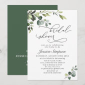 Elegant Eucalyptus Waterverf Vrijgezellenfeest Kaart (Voorkant / Achterkant)