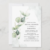 Elegant Eucalyptus Waterverf Vrijgezellenfeest Kaart (Voorkant)