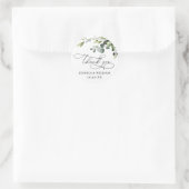 Elegant Eucalyptus Waterverf Weddenschap Hartelijk Ronde Sticker (Tas)