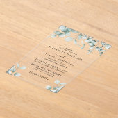 Elegant Eucalyptus Waterverf Wedding Acryl Uitnodigingen (Laagn)