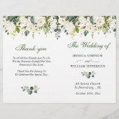 Elegant Eucalyptus Waterverf Wedding Programme (Voorkant)