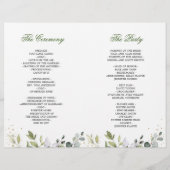 Elegant Eucalyptus Waterverf Wedding Programme (Achterkant)