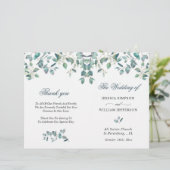 Elegant Eucalyptus Waterverf Wedding Programme (Staand voorkant)