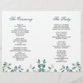 Elegant Eucalyptus Waterverf Wedding Programme (Achterkant)