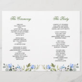 Elegant Eucalyptus Waterverf Wedding Programme (Achterkant)