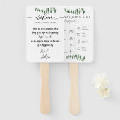 Elegant Eucalyptus Waterverf Wedding Programme Handwaaier (Voorkant en achterkant)