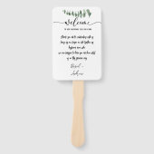 Elegant Eucalyptus Waterverf Wedding Programme Handwaaier (Voorkant)