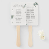 Elegant Eucalyptus Waterverf Wedding Programme Handwaaier (Voorkant en achterkant)