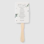 Elegant Eucalyptus Waterverf Wedding Programme Handwaaier (Voorkant)