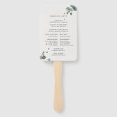 Elegant Eucalyptus Waterverf Wedding Programme Handwaaier (Achterkant)