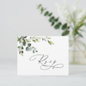 Elegant Eucalyptus Waterverf Wedding RSVP Briefkaart (Staand voorkant)