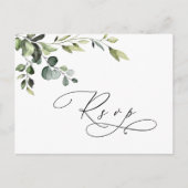 Elegant Eucalyptus Waterverf Wedding RSVP Briefkaart (Voorkant)