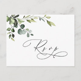 Elegant Eucalyptus Waterverf Wedding RSVP Briefkaart