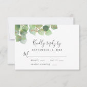 Elegant Eucalyptus Waterverf Wedding RSVP Kaartje (Voorkant)