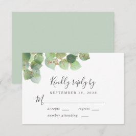 Elegant Eucalyptus Waterverf Wedding RSVP Kaartje