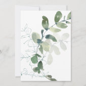 Elegant Eucalyptus Waterverf Wedding Save The Date (Achterkant)