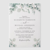 Elegant Eucalyptus Waterverf Wedding Vellum Uitnodigingen (Voorkant)