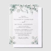 Elegant Eucalyptus Waterverf Wedding Vellum Uitnodigingen (Offset)