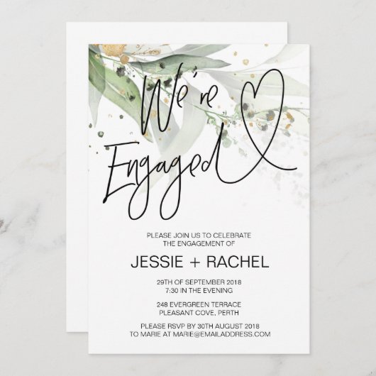 Elegant Eucalyptus We zijn een partij bij de overe Kaart (Voorkant / Achterkant)