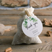 Elegant Eucalyptus Weddenschap Bedankt Calligrafie Bedankjes Labels