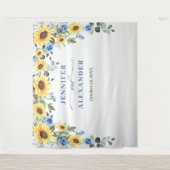 Elegant Eucalyptus Weddenschap Foto Booth Backdrop Wandkleed (Voorkant)