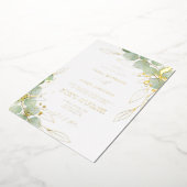 Elegant Eucalyptus Weddenschap Gold Folie Uitnodiging (Gedraaid)