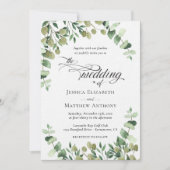 Elegant Eucalyptus Weddenschap Kaart (Voorkant)